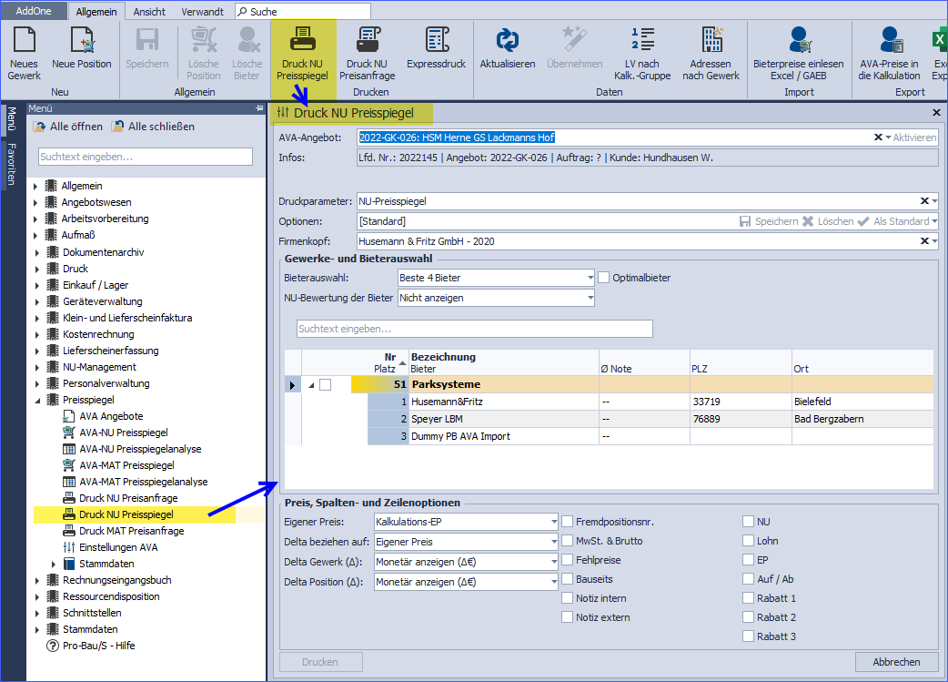 AVA-NU-Druck Preisspiegel 1