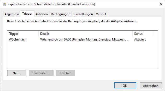 Übersicht der Auslöser