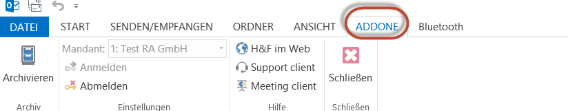 Abb. 27 - Outlook Reiter AddOne Abb. 27 - Outlook Reiter AddOne