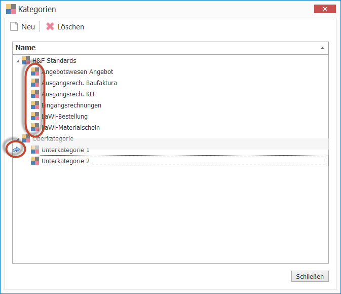 Abb. 29 - Kategorien blauer Pfeil Abb. 29 - Kategorien blauer Pfeil