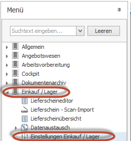 Abb 9 - Einstellungen Menü