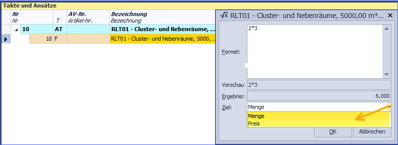 Freier Ansatz Formelziel