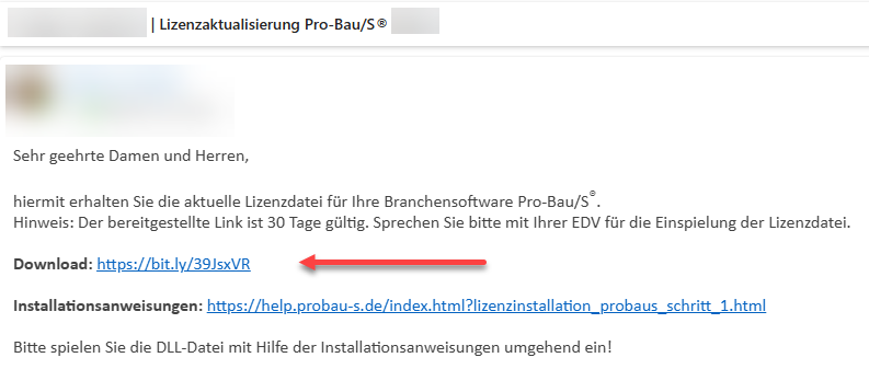 Download-Link in der Mail