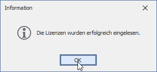 Bestätigung bei Erfolg