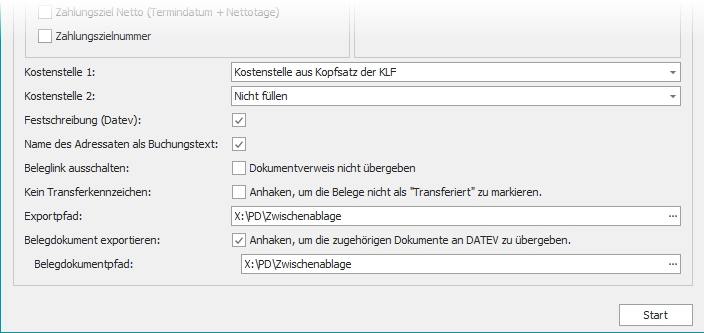 Fußbereich des Dialogs