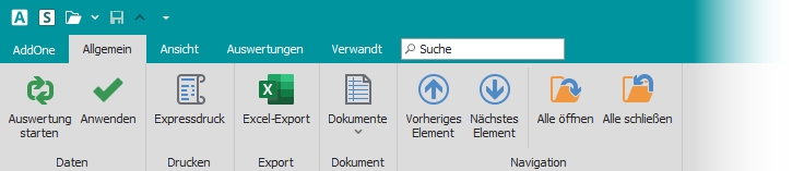 Multifunktionsleiste "Allgemein"