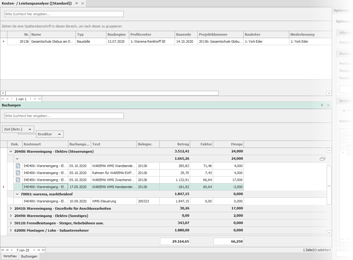Darstellung einer Umbuchung in der Kosten- / Leistungsanalyse