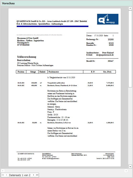 Dockingfenster "Vorschau"