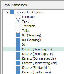 Optionale Felder für Karenzzeiten Optionale Felder für Karenzzeiten