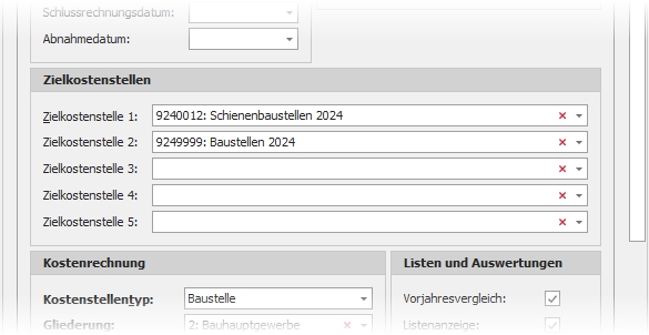 Gruppe "Zielkostenstellen"