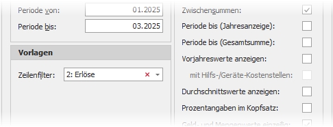 Docking "Optionen" mit Gruppe "Vorlagen"