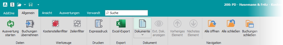 Multifunktionsleiste "Allgemein" Multifunktionsleiste "Allgemein"