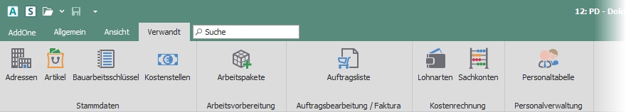 Multifunktionsleiste "Verwandt" Multifunktionsleiste "Verwandt"