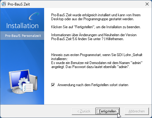 Personalzeiterfassung_Update_Installation_Erfolg