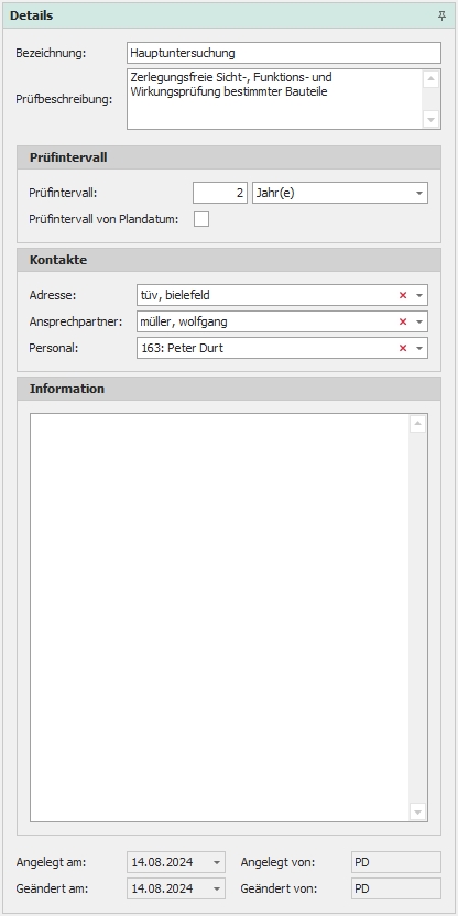 Detail "Prüfungstypen" Detail "Prüfungstypen"