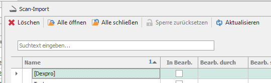 DEXPRO als neue Quelle im Scan-Import