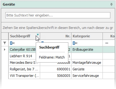 Tooltip mit Feldname