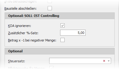 Gruppe "Optional: SOLL-IST-Controlling"