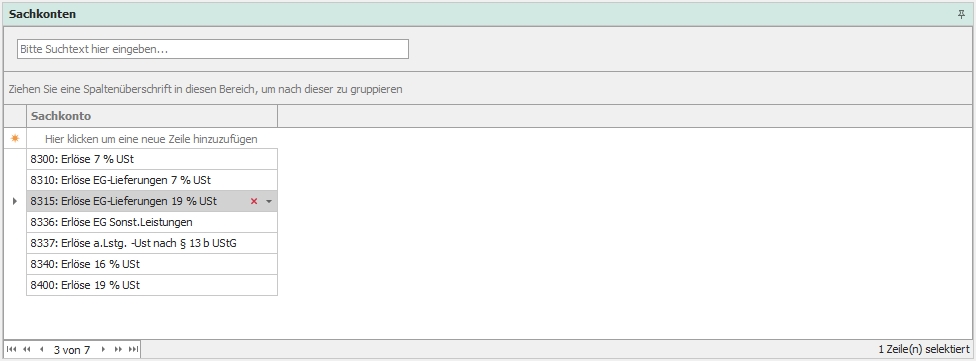 Dockingfenster "Sachkonten"